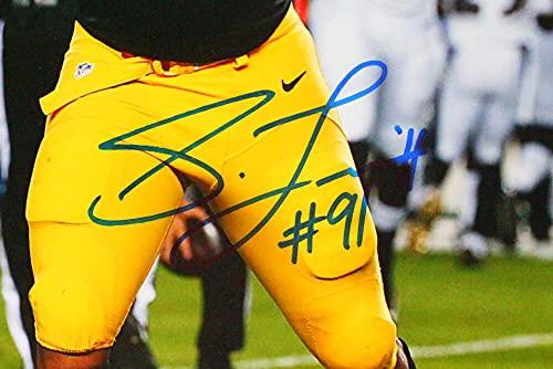 Stephon Tuitt Autographed 8x10 Celebrating Photo w/ 91- JSA W Blue - Image 2