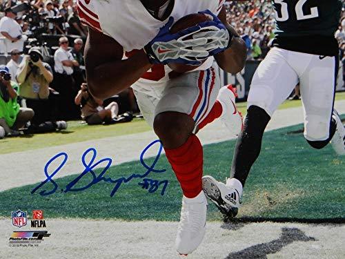 Sterling Shepard Autographed NY Giants 8x10 TD vs Eagles PF Photo- JSA W Auth Blue - Image 2