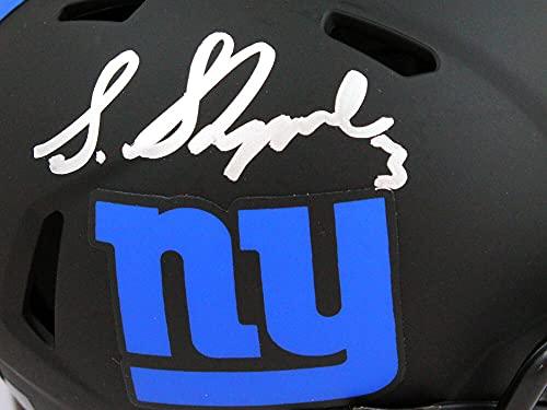 Sterling Shepard Autographed NY Giants Eclipse Speed Mini Helmet- Beckett W White - Image 3