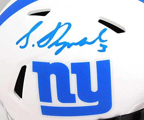 Sterling Shepard Autographed NY Giants Lunar Speed Mini Helmet- Beckett W Blue - Image 3