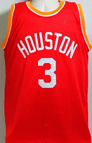 Steve Francis Autographed Red w/Yellow Pro Style Jersey- Beckett Witness Black - Image 2