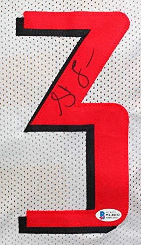 Steve Francis Autographed White w/Red Pro Style Jersey- Beckett Witness Black - Image 3