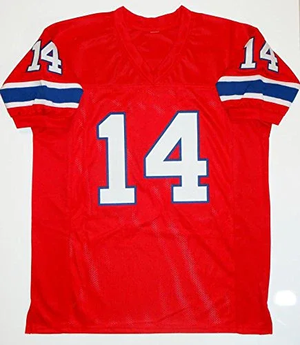Steve Grogan Autographed Red Pro Style Jersey - The Jersey Source Auth 4 - Image 4