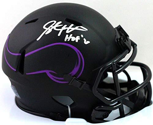 Steve Hutchinson Autographed VIKINGS Eclipse Mini Helmet W/HOF- Beckett W Silver