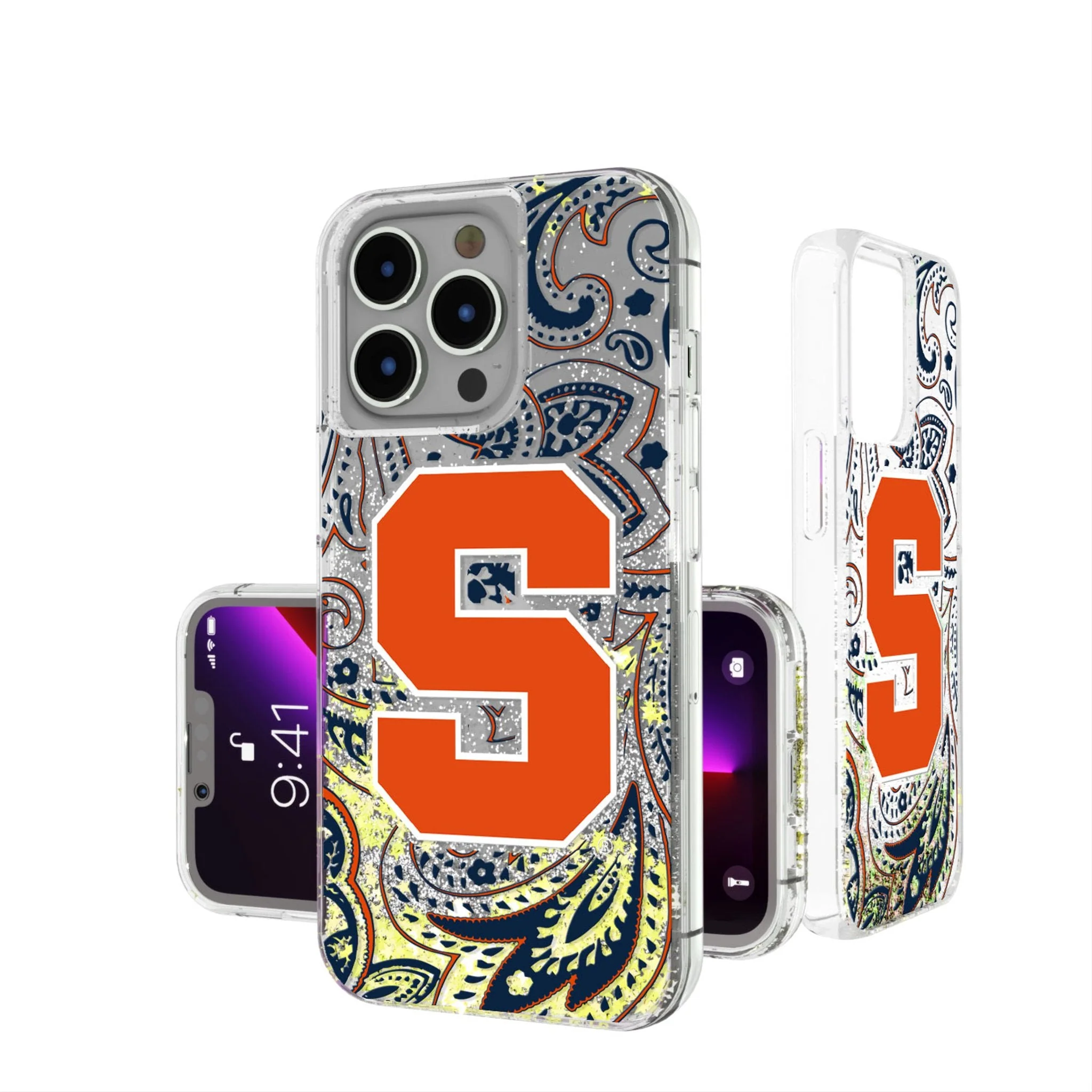Syracuse University Orange Paisley Glitter Phone Case