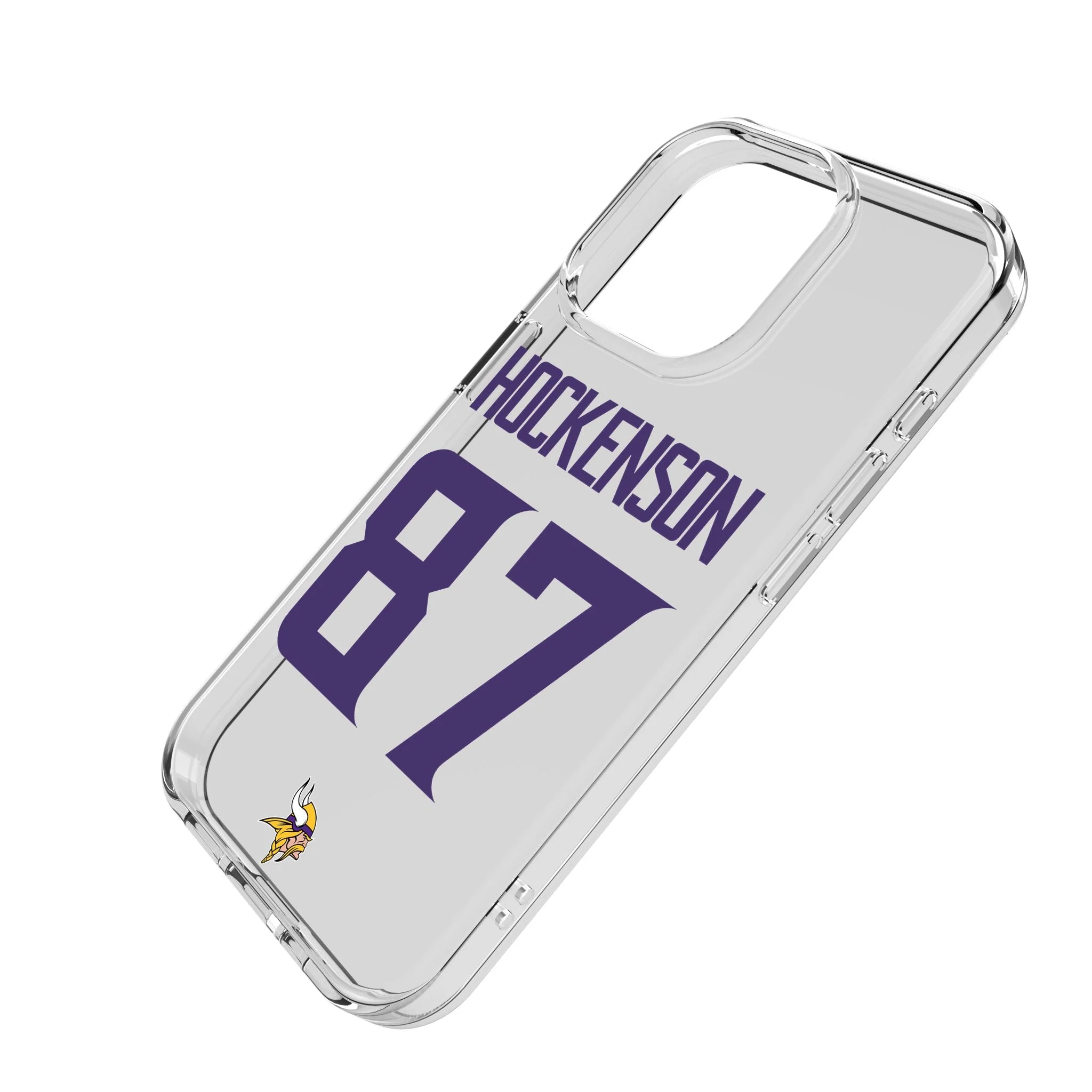 T.J. Hockenson Minnesota Vikings 87 Game Tactic Clear Phone Case for Apple iPhone - Image 2