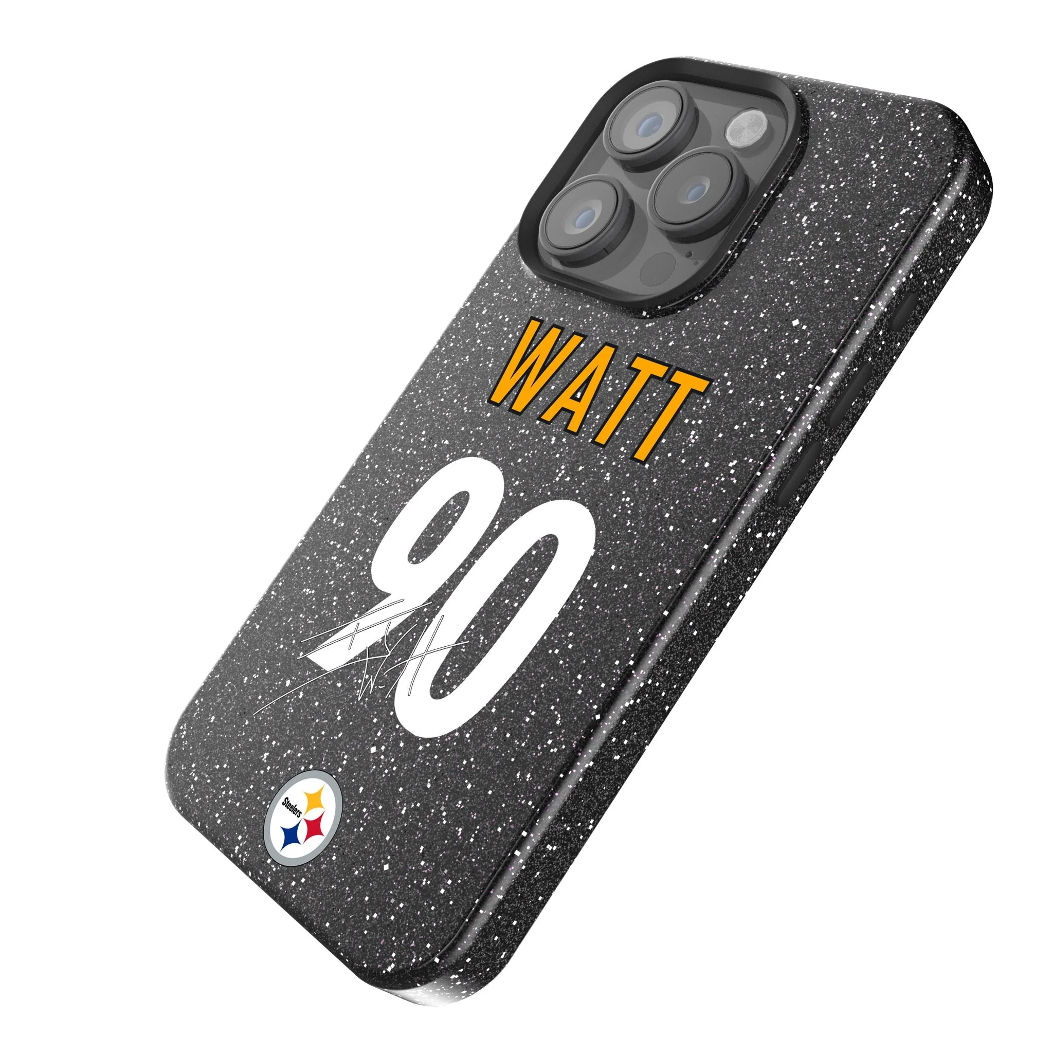 T.J. Watt Pittsburgh Steelers 90 Game Tactic Bling Phone Case for Apple iPhone - Image 2