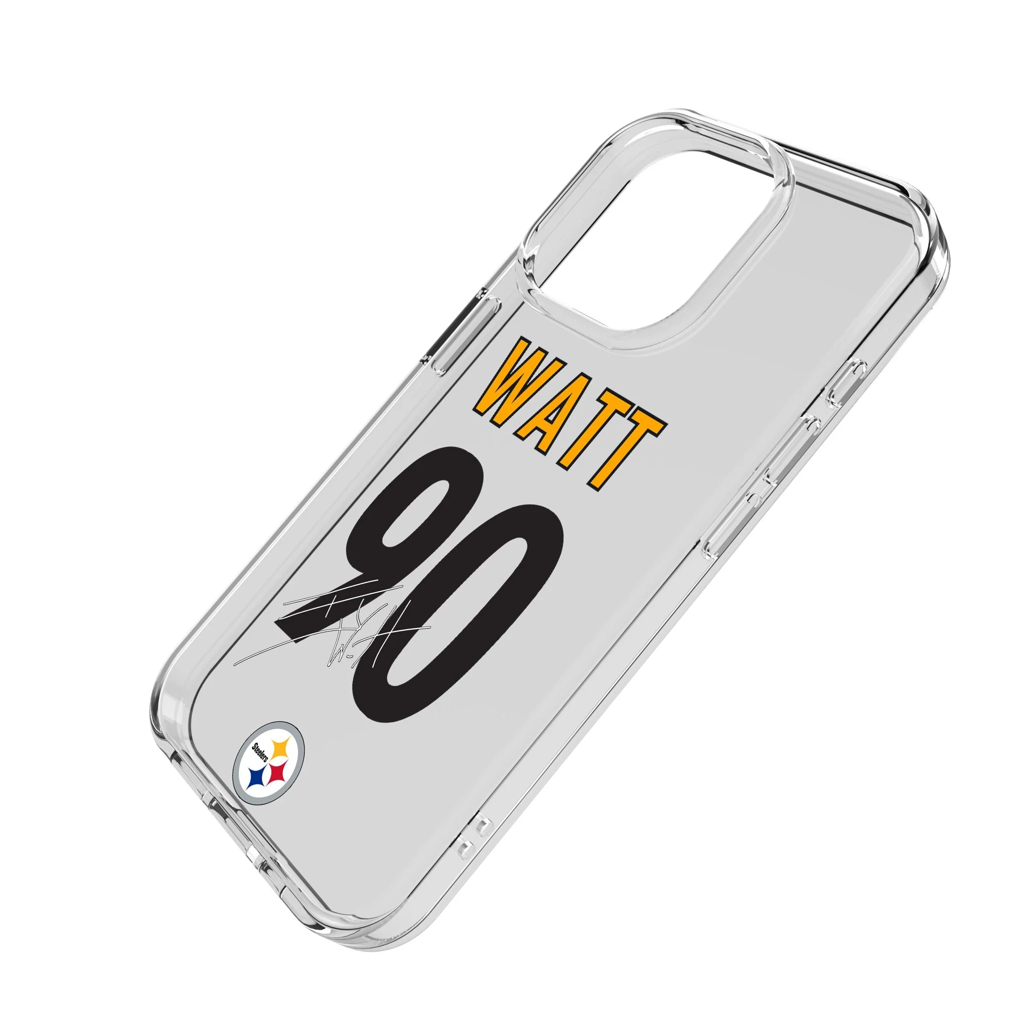 T.J. Watt Pittsburgh Steelers 90 Game Tactic Clear Phone Case for Apple iPhone - Image 2