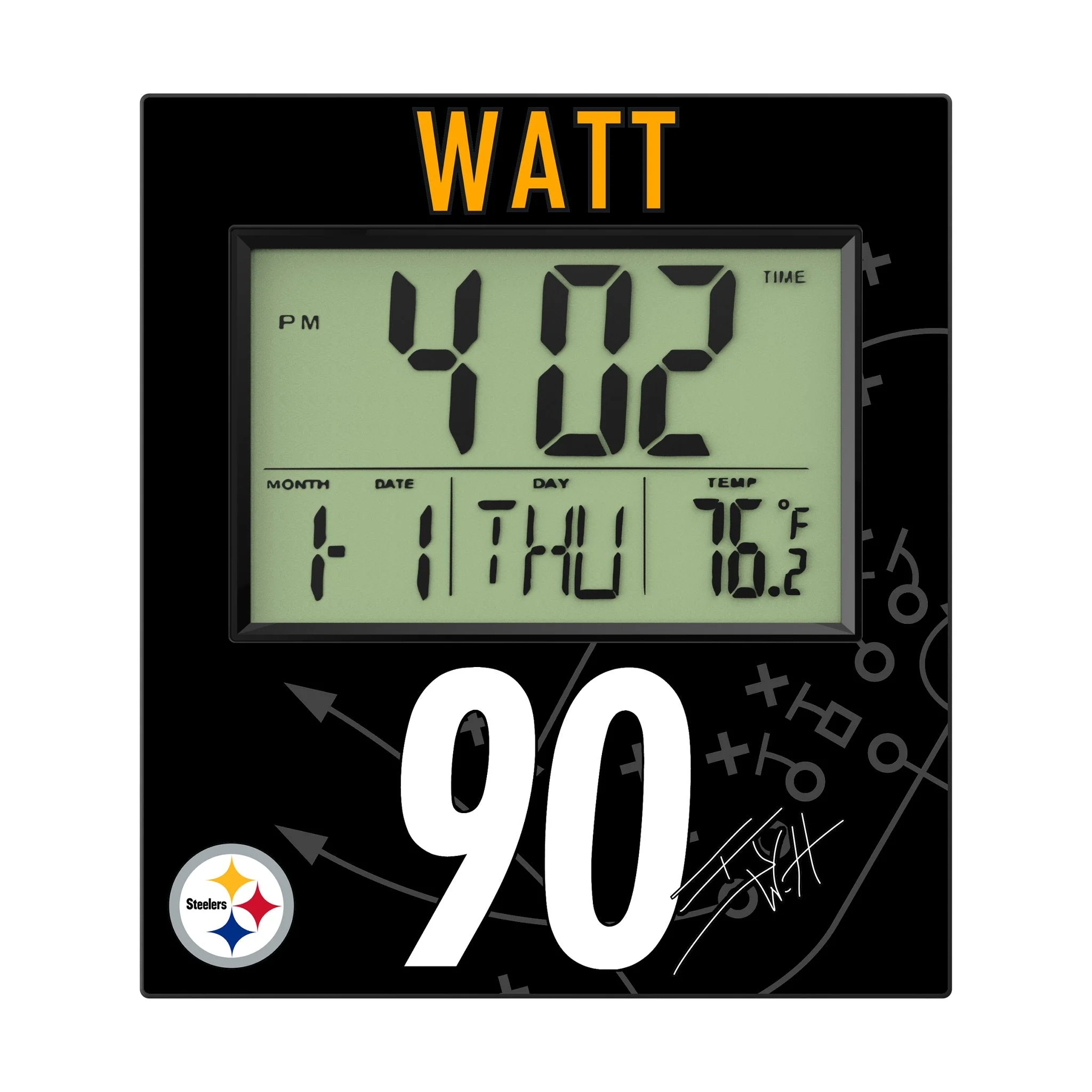 T.J. Watt Pittsburgh Steelers 90 Game Tactic Wall Clock - Image 2