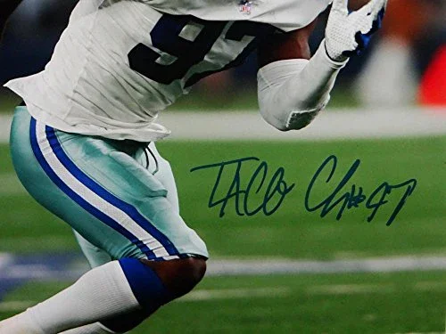 Taco Charlton Autographed Cowboys 8x10 Rushing PF Photo- JSA W Auth Blue - Image 2