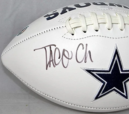 Taco Charlton Autographed Dallas Cowboys Logo Football JSA Witness Authenticated - Image 2