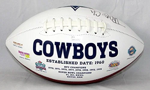 Taco Charlton Autographed Dallas Cowboys Logo Football JSA Witness Authenticated - Image 3