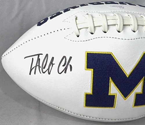 Taco Charlton Autographed Michigan Logo Football - JSA W Auth - Image 2