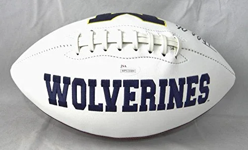 Taco Charlton Autographed Michigan Logo Football - JSA W Auth - Image 3