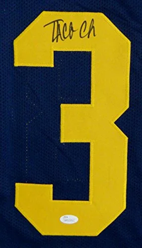 Taco Charlton Autographed Navy Blue College Style Jersey- JSA W Auth - Image 3