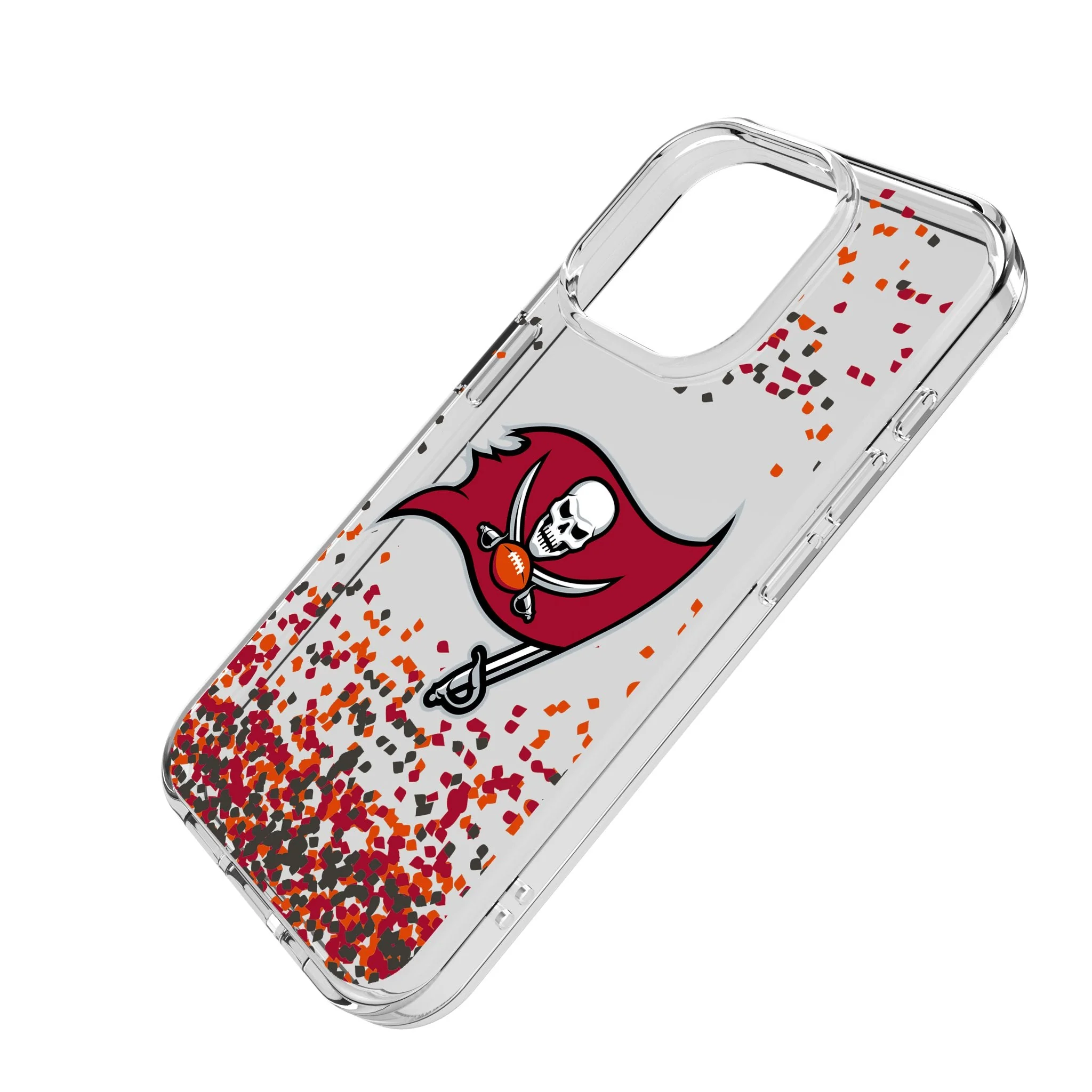 Tampa Bay Buccaneers Confetti Clear Phone Case for Apple iPhone - Image 2