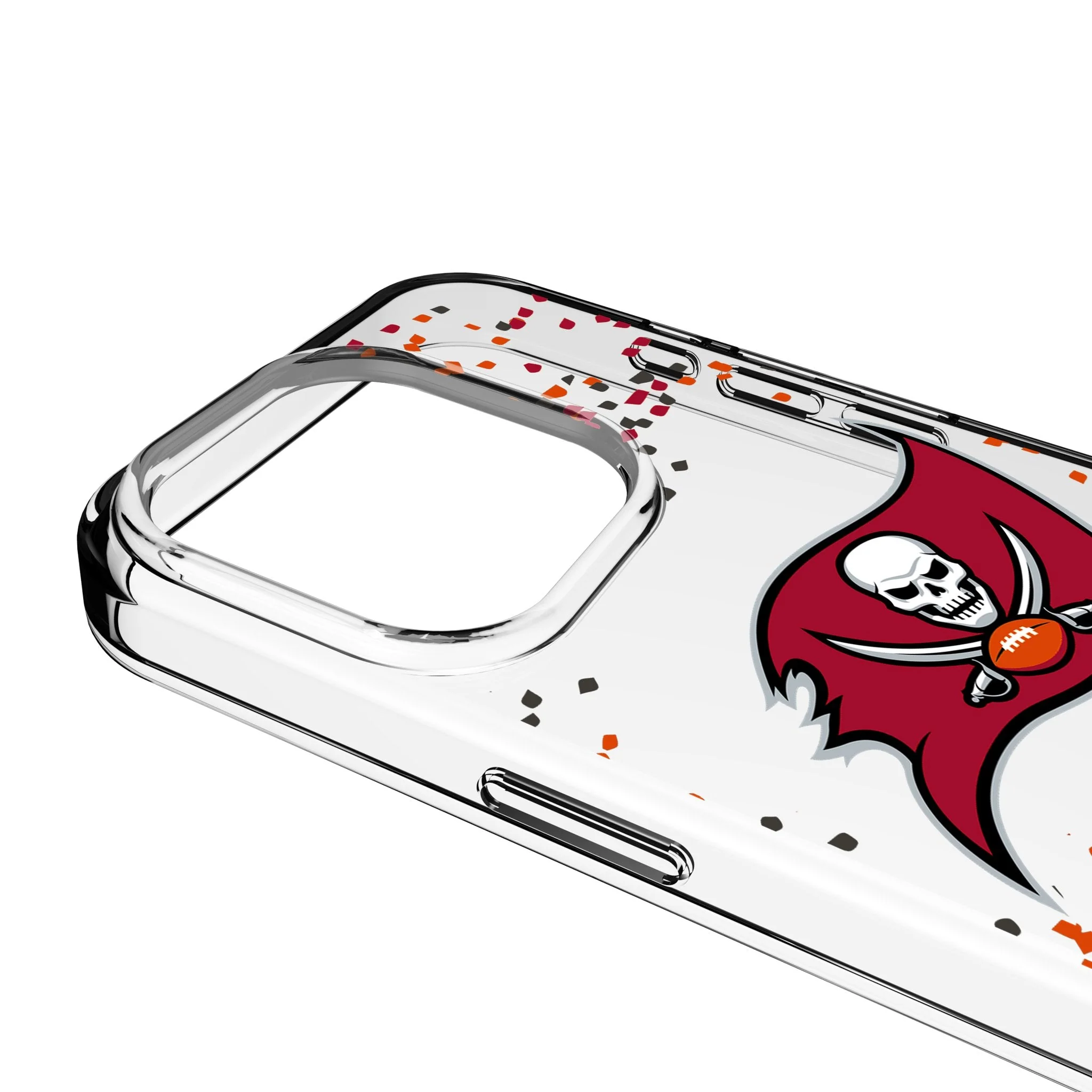 Tampa Bay Buccaneers Confetti Clear Phone Case for Apple iPhone - Image 3
