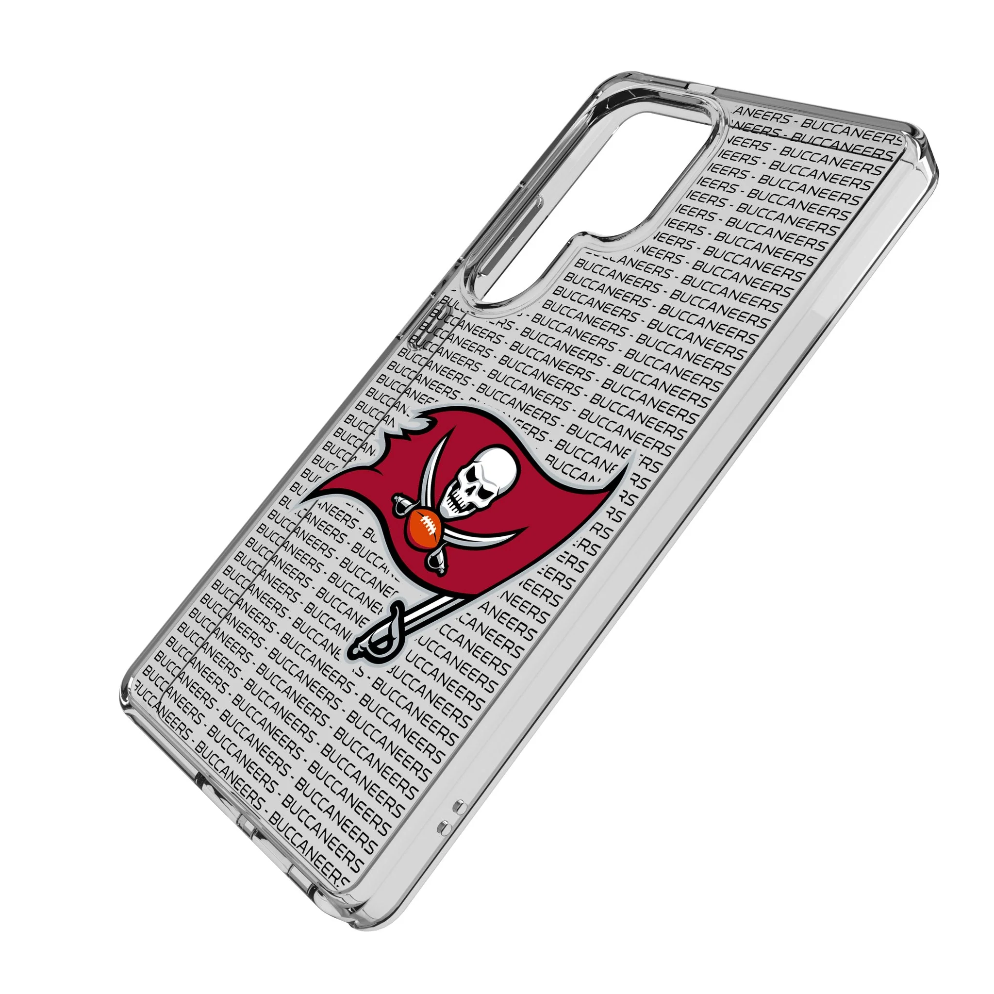 Tampa Bay Buccaneers Text Backdrop Clear Phone Case for Samsung Galaxy - Image 2