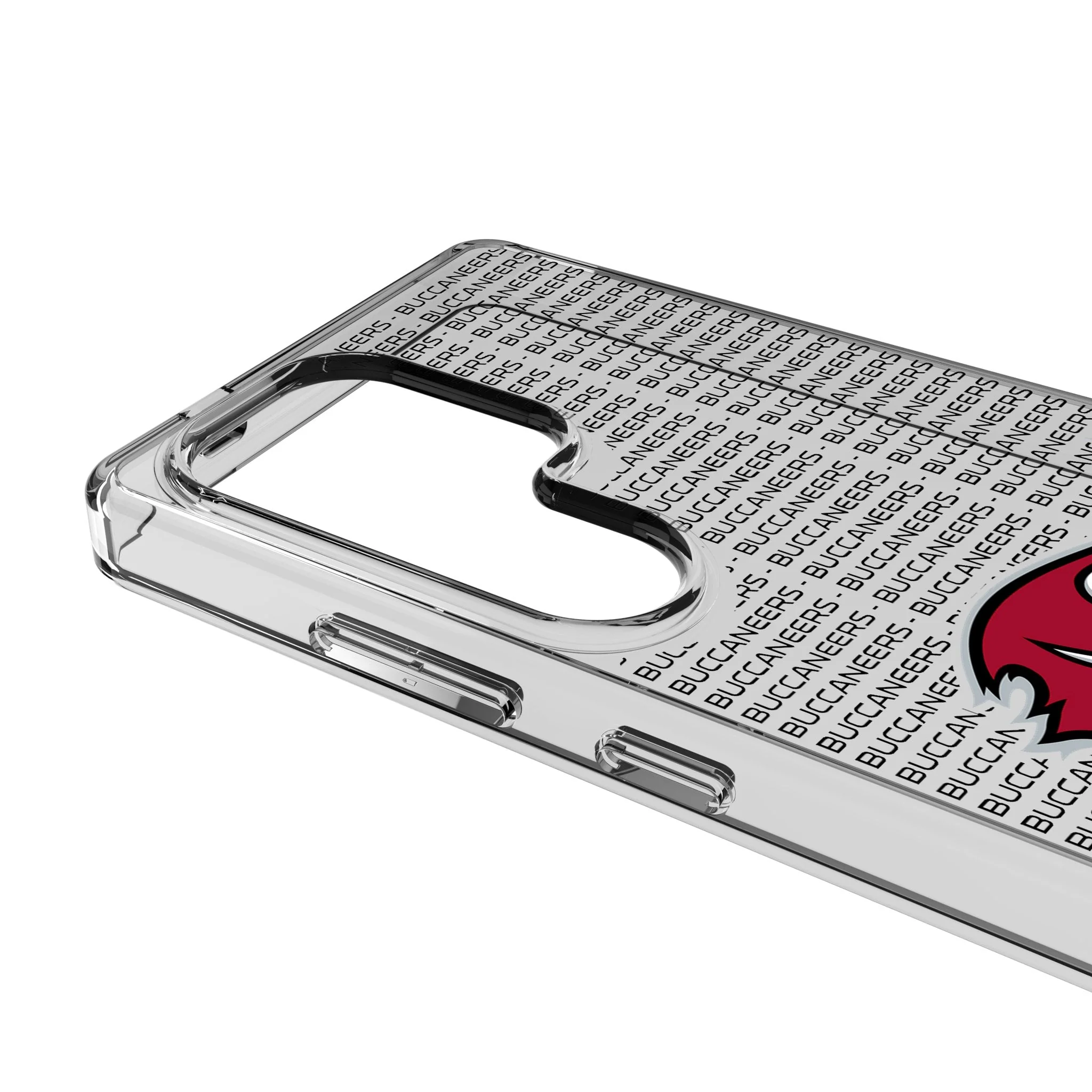 Tampa Bay Buccaneers Text Backdrop Clear Phone Case for Samsung Galaxy - Image 3