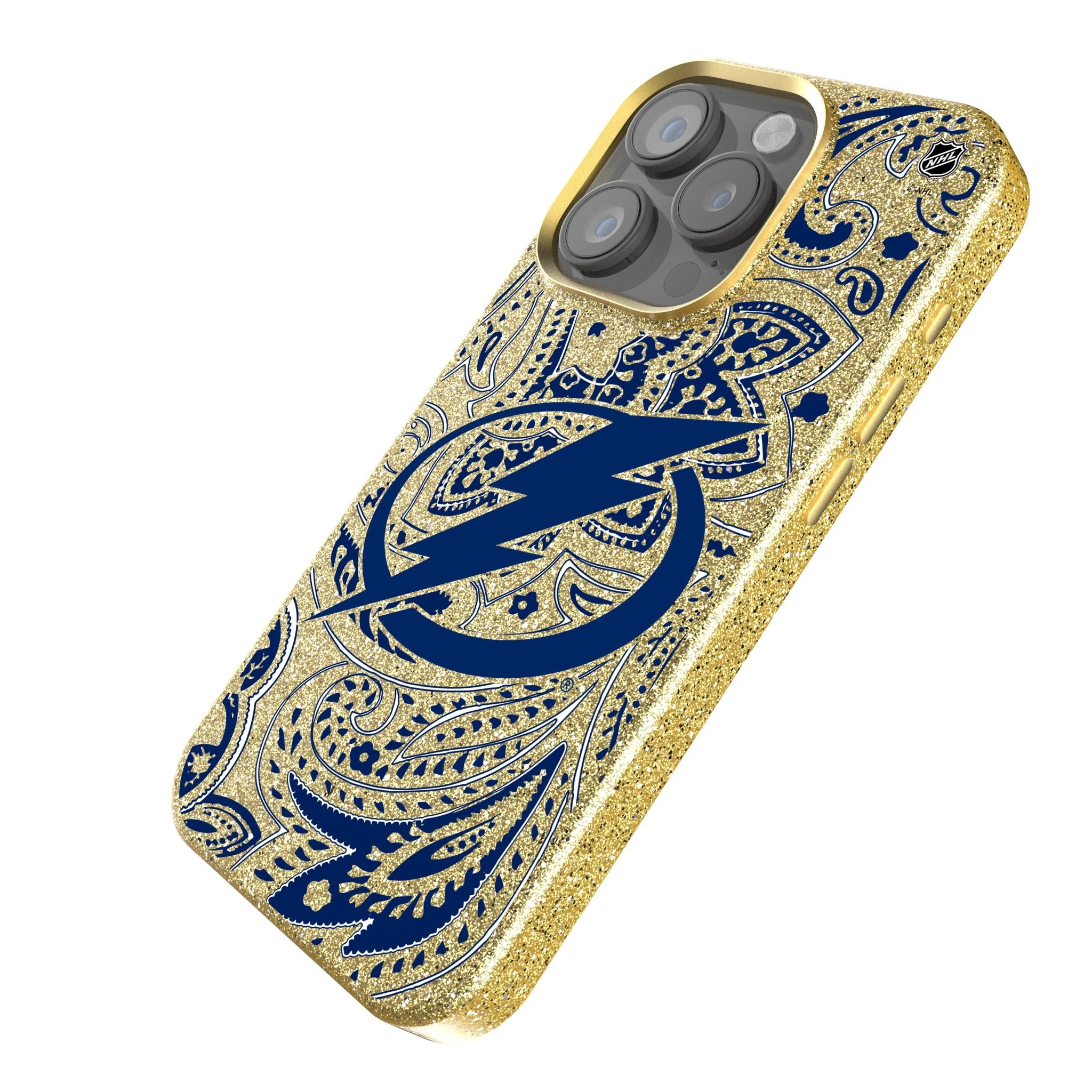 Tampa Bay Lightning Paisley Bling Phone Case - Image 2