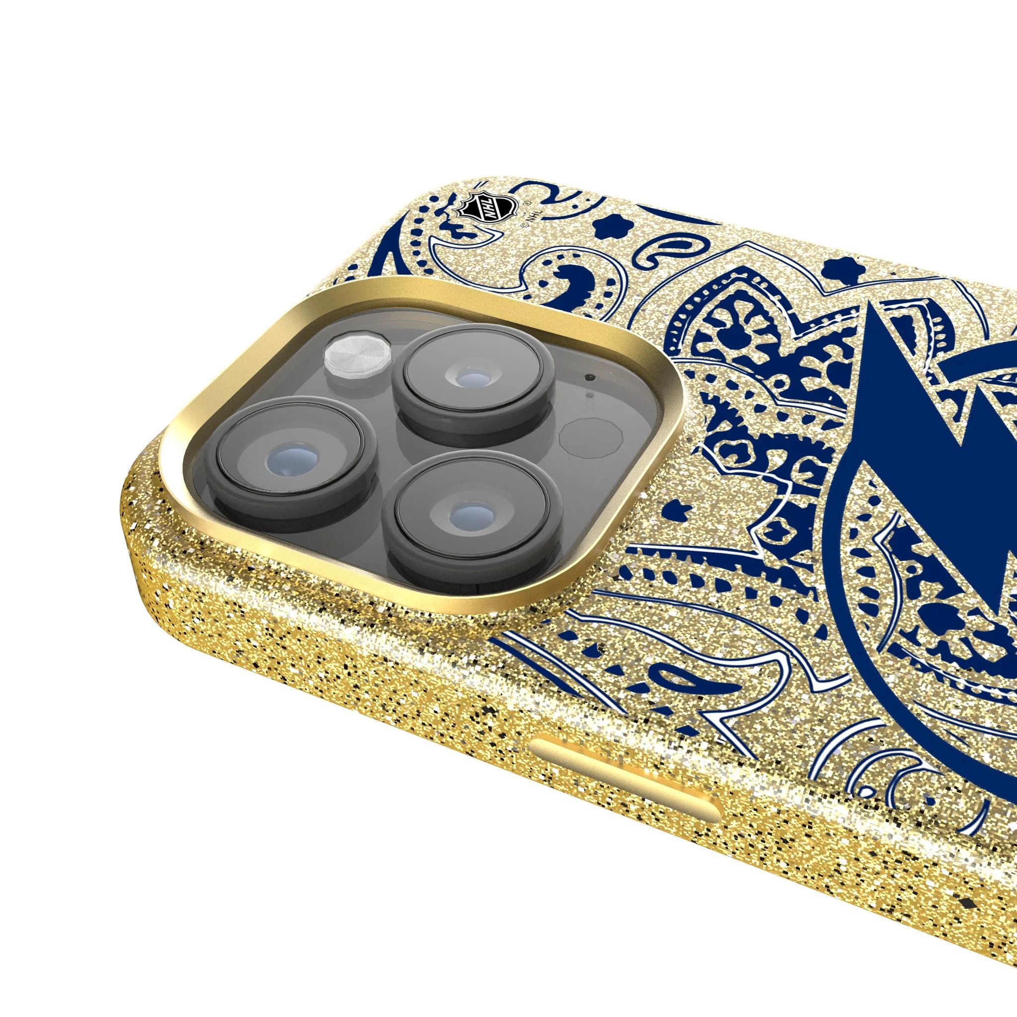 Tampa Bay Lightning Paisley Bling Phone Case - Image 4
