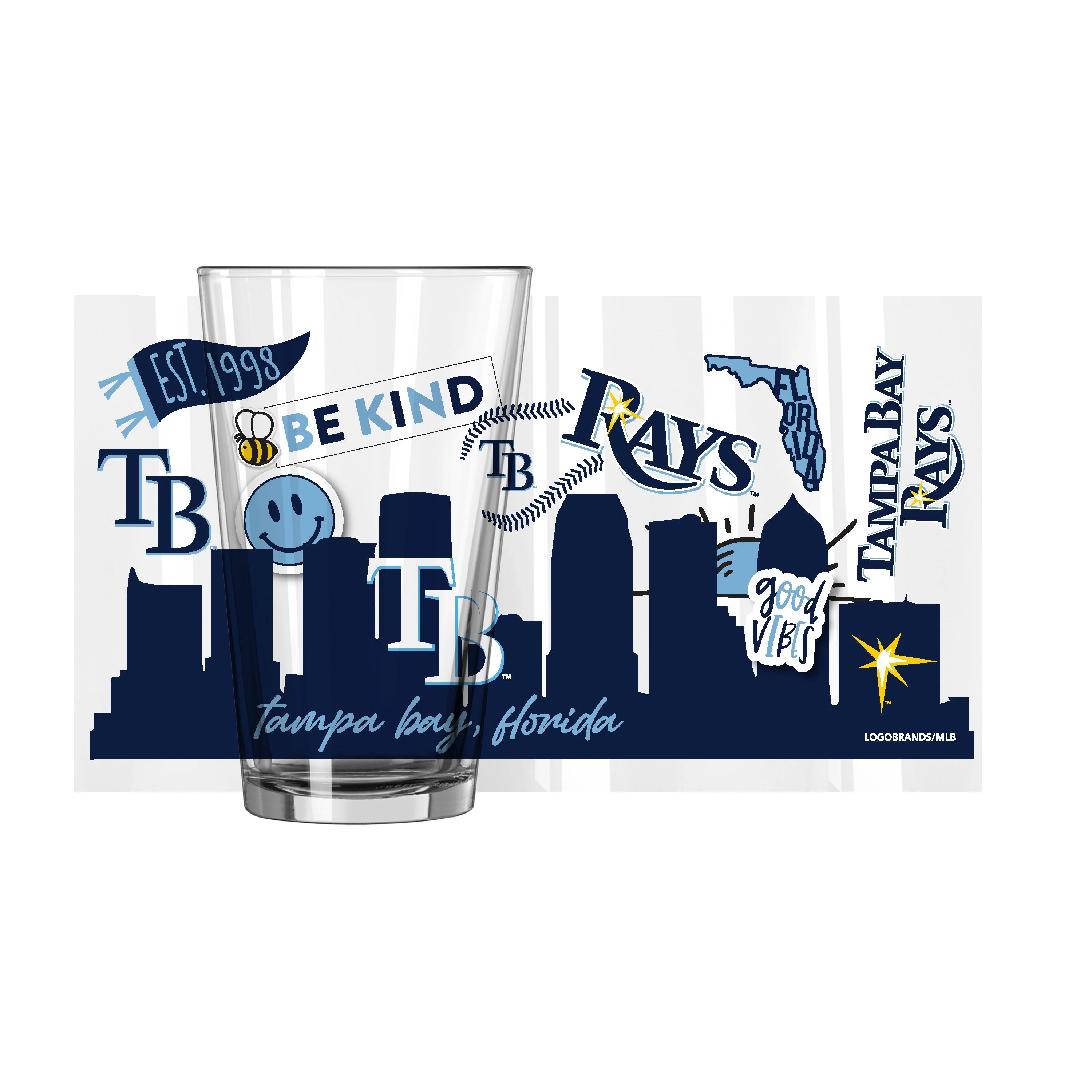 Tampa Bay Rays 16oz Native Pint Glass - Image 2