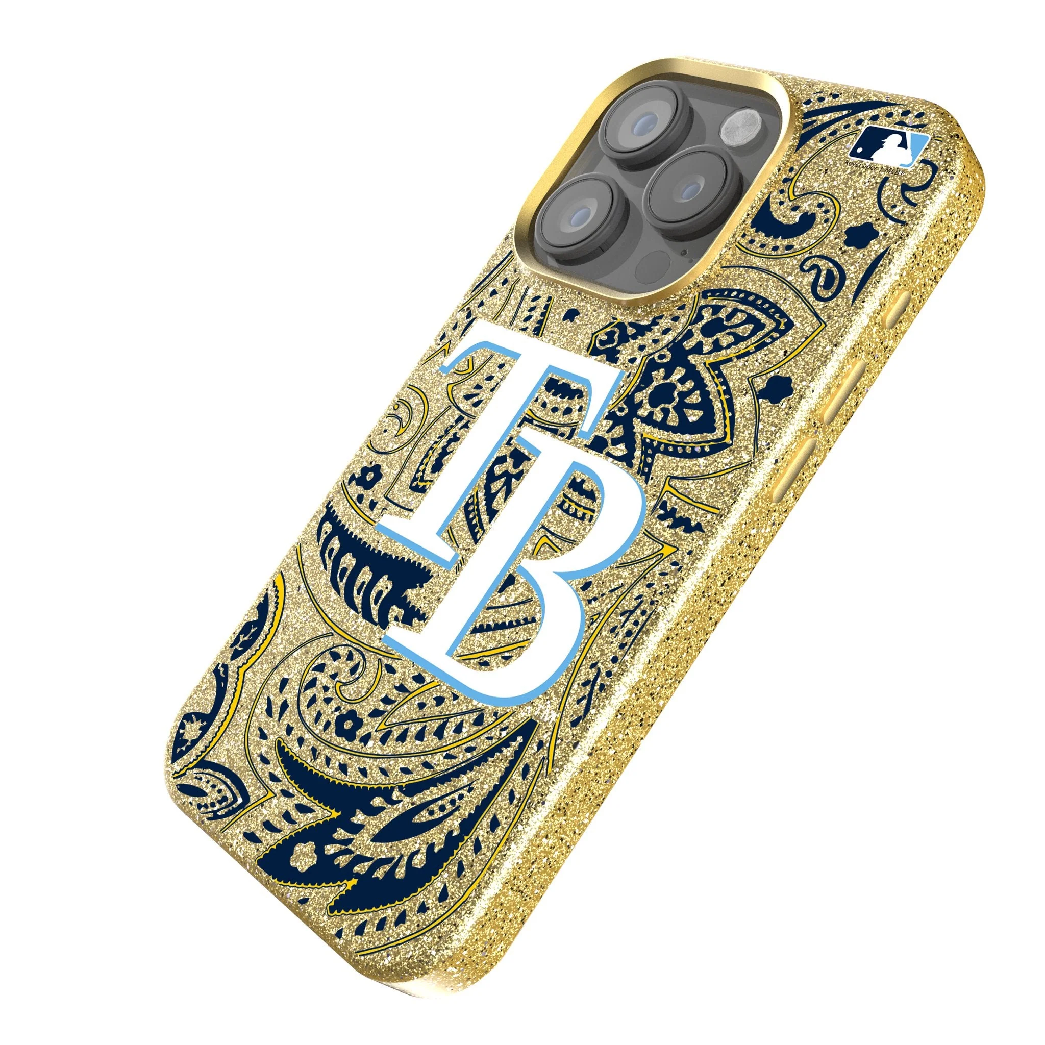 Tampa Bay Rays Paisley Bling Phone Case - Image 2