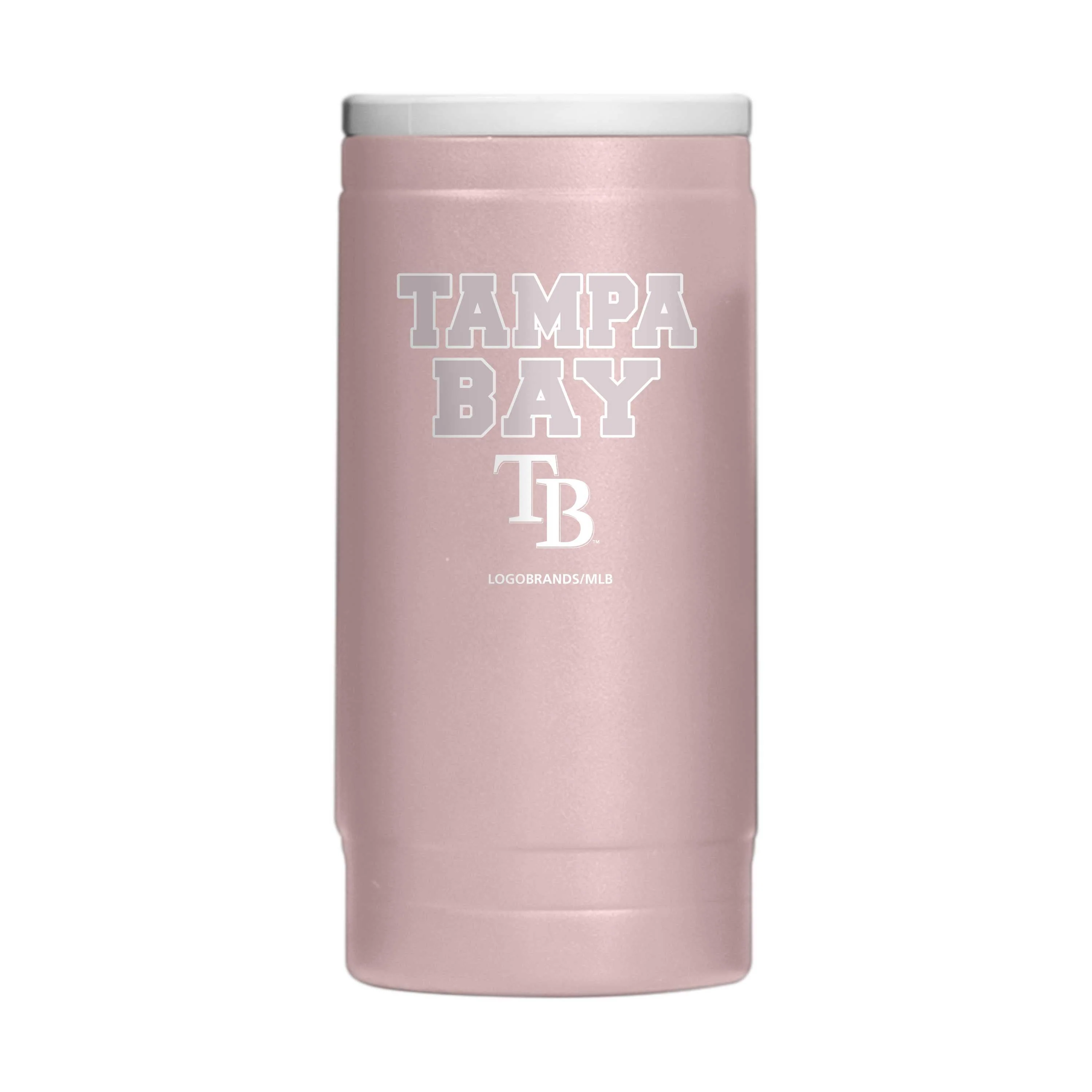 Tampa Bay Rays Stencil Powder Coat Slim Can Coolie - Image 2