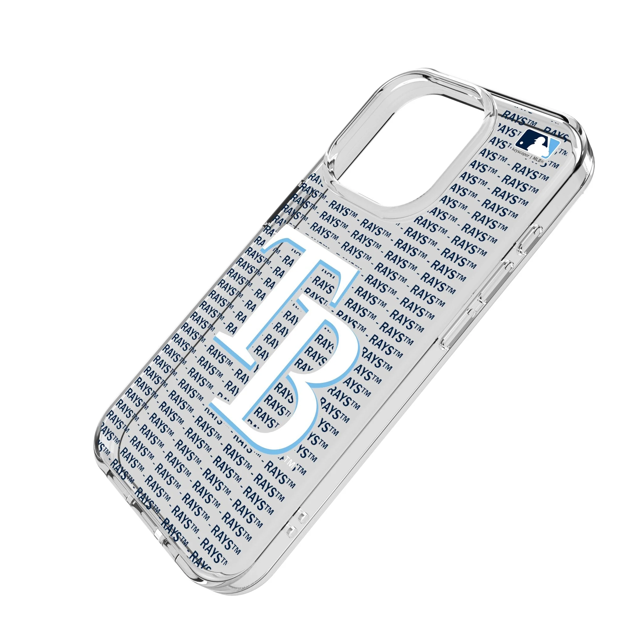 Tampa Bay Rays Text Backdrop Clear Phone Case for Apple iPhone - Image 2