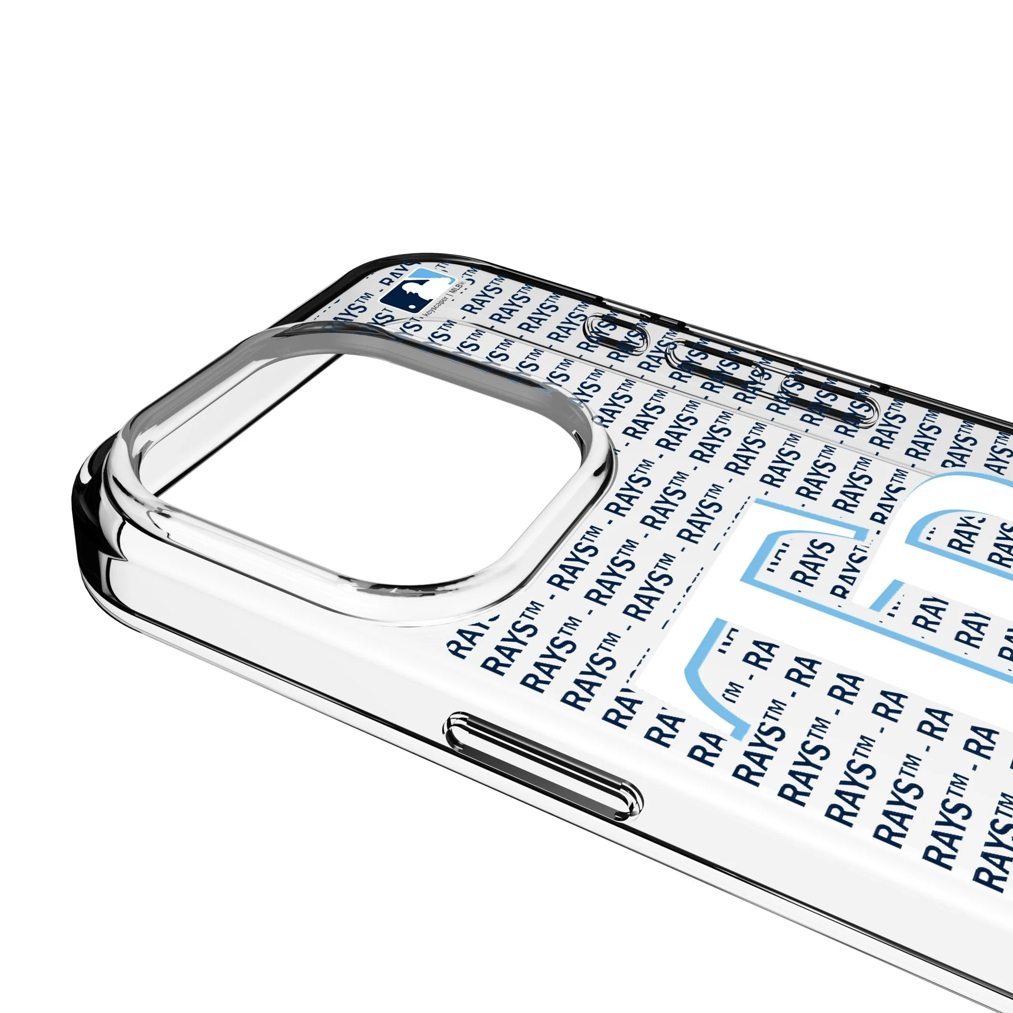 Tampa Bay Rays Text Backdrop Clear Phone Case for Apple iPhone - Image 3
