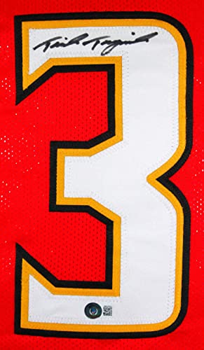 Taulia Tagovailoa Autographed Red College Style Jersey-Beckett W Hologram Black - Image 5