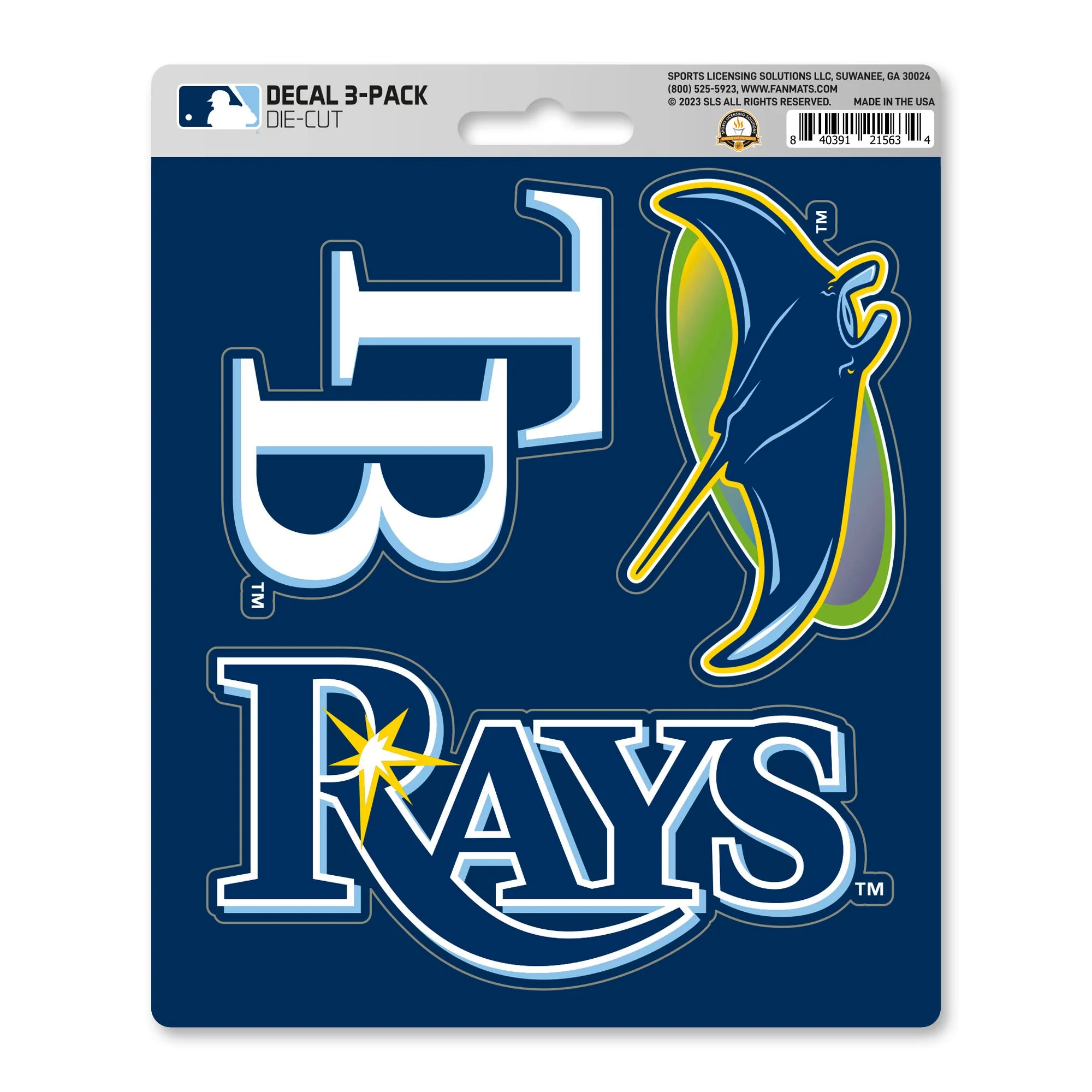 TB Rays Decal 3-pk