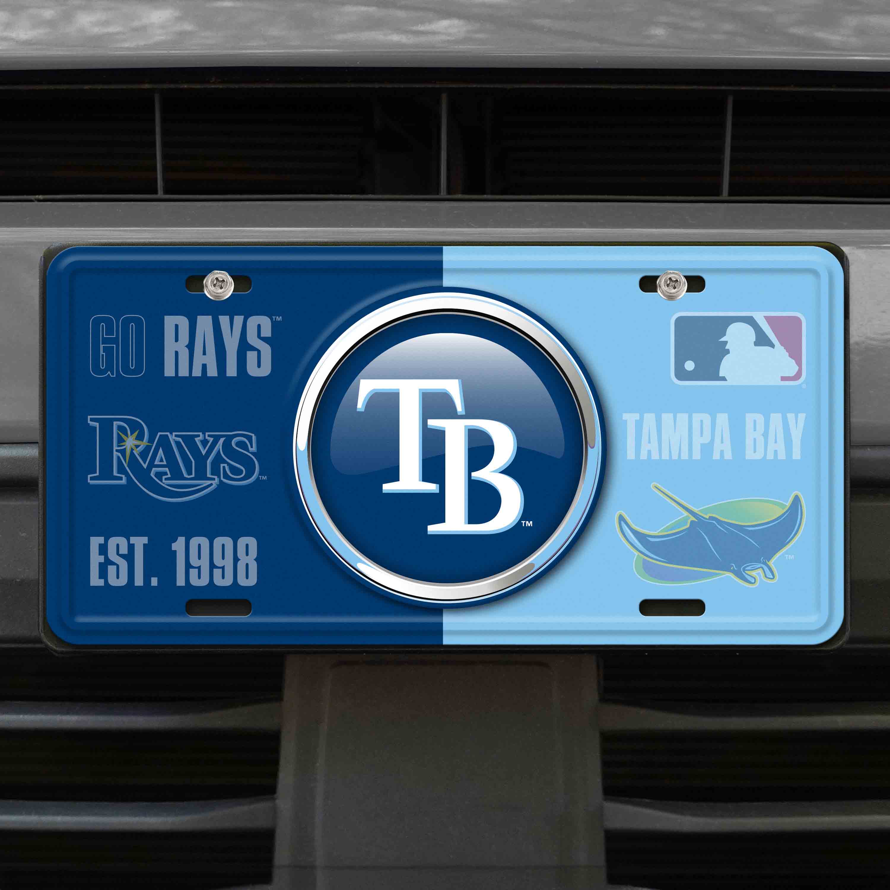 TB Rays Embossed Metal License Plate - Image 2