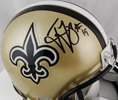 Ted Guinn Jr Autographed New Orleans Saints Mini Helmet- JSA W Auth Black - Image 2
