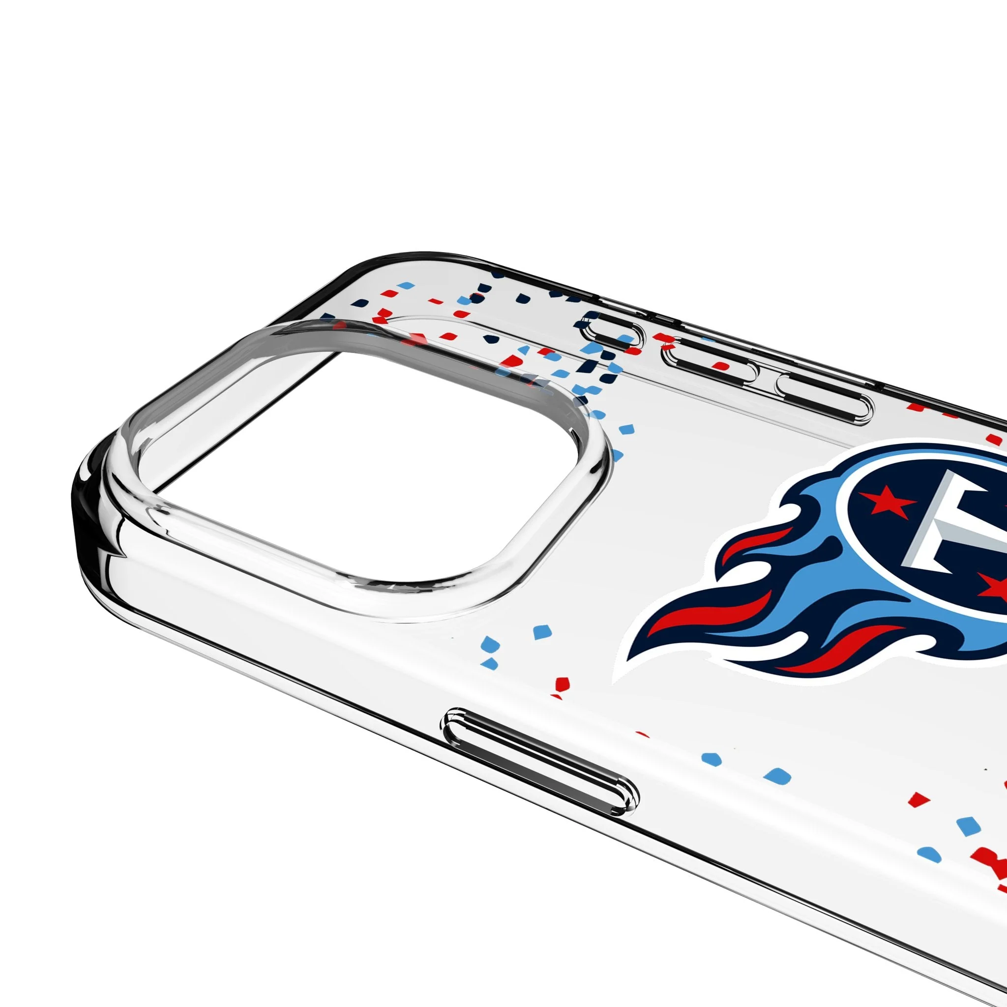 Tennessee Titans Confetti Clear Phone Case for Apple iPhone - Image 3