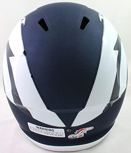 Terrell Davis Autographed Broncos Amp Speed Helmet w HOF- Beckett W Silver - Image 3