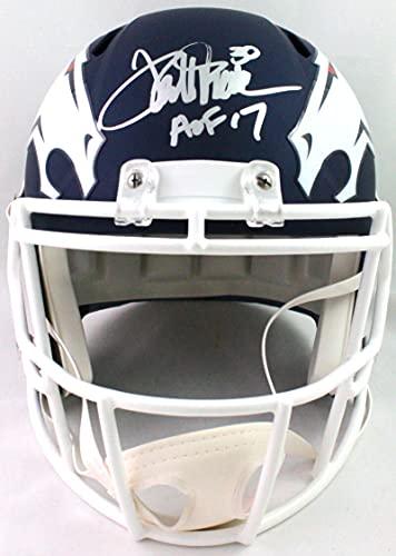 Terrell Davis Autographed Broncos Amp Speed Helmet w HOF- Beckett W Silver - Image 4