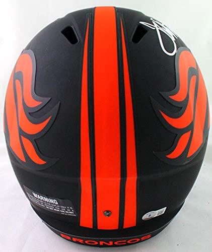 Terrell Davis Autographed Broncos Eclipse Speed Helmet w HOF- Beckett W Silver - Image 3