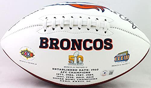 Terrell Davis Autographed Denver Broncos Logo Football w/SB MVP- Beckett W Blk - Image 2