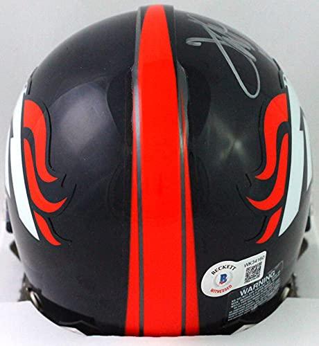 Terrell Davis Autographed Denver Broncos Mini Helmet W/HOF- Beckett W Silver - Image 2