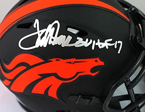 Terrell Davis Signed Broncos Eclipse Speed Mini Helmet w HOF- Beckett W Silver - Image 3