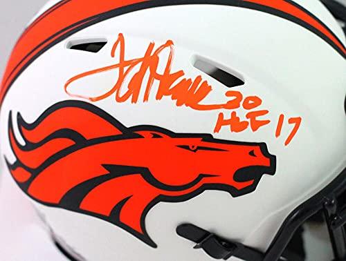 Terrell Davis Signed Broncos Lunar Speed Mini Helmet w HOF- Beckett W Orange - Image 3
