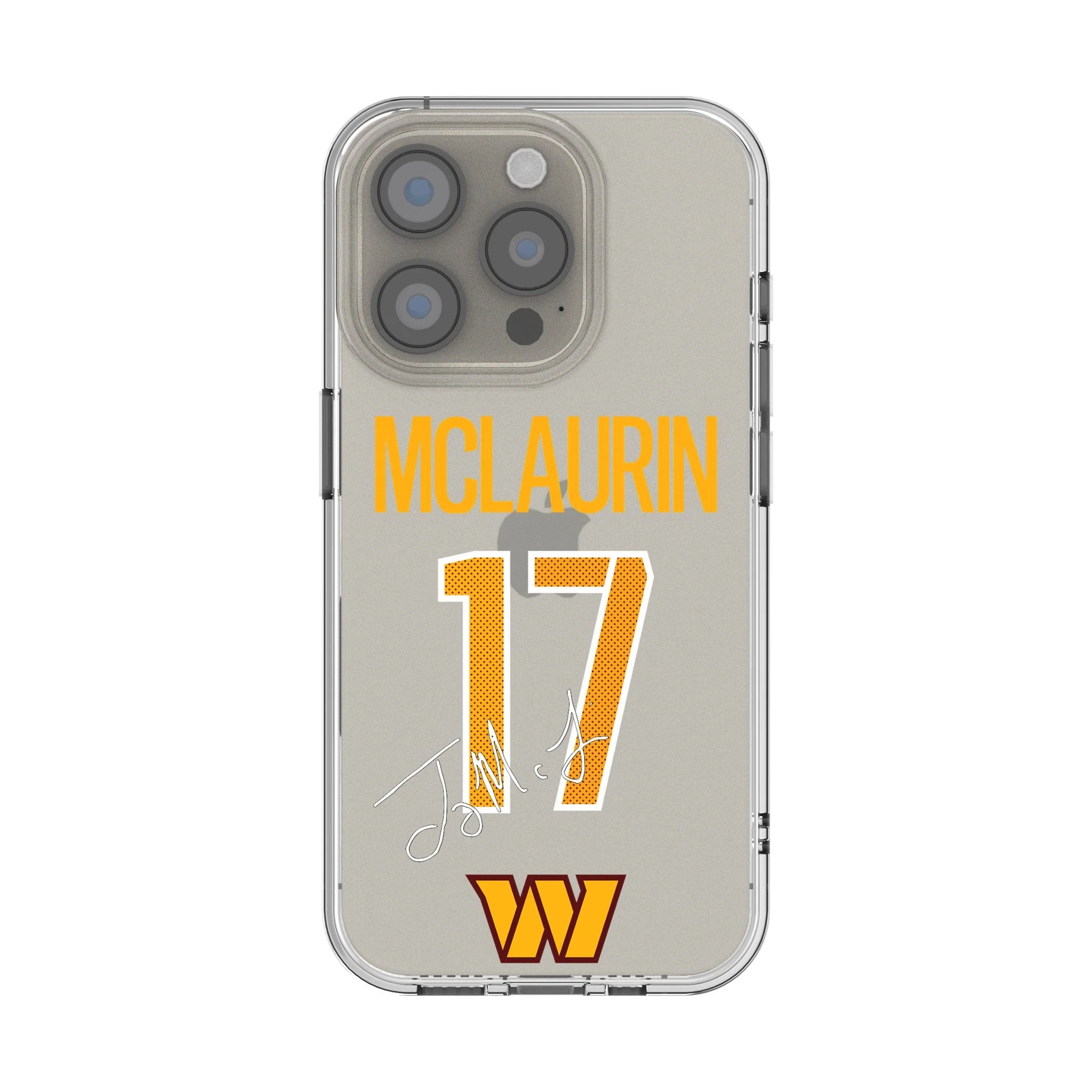 Terry McLaurin Washington Commanders 17 Game Tactic Clear Phone Case for Apple iPhone