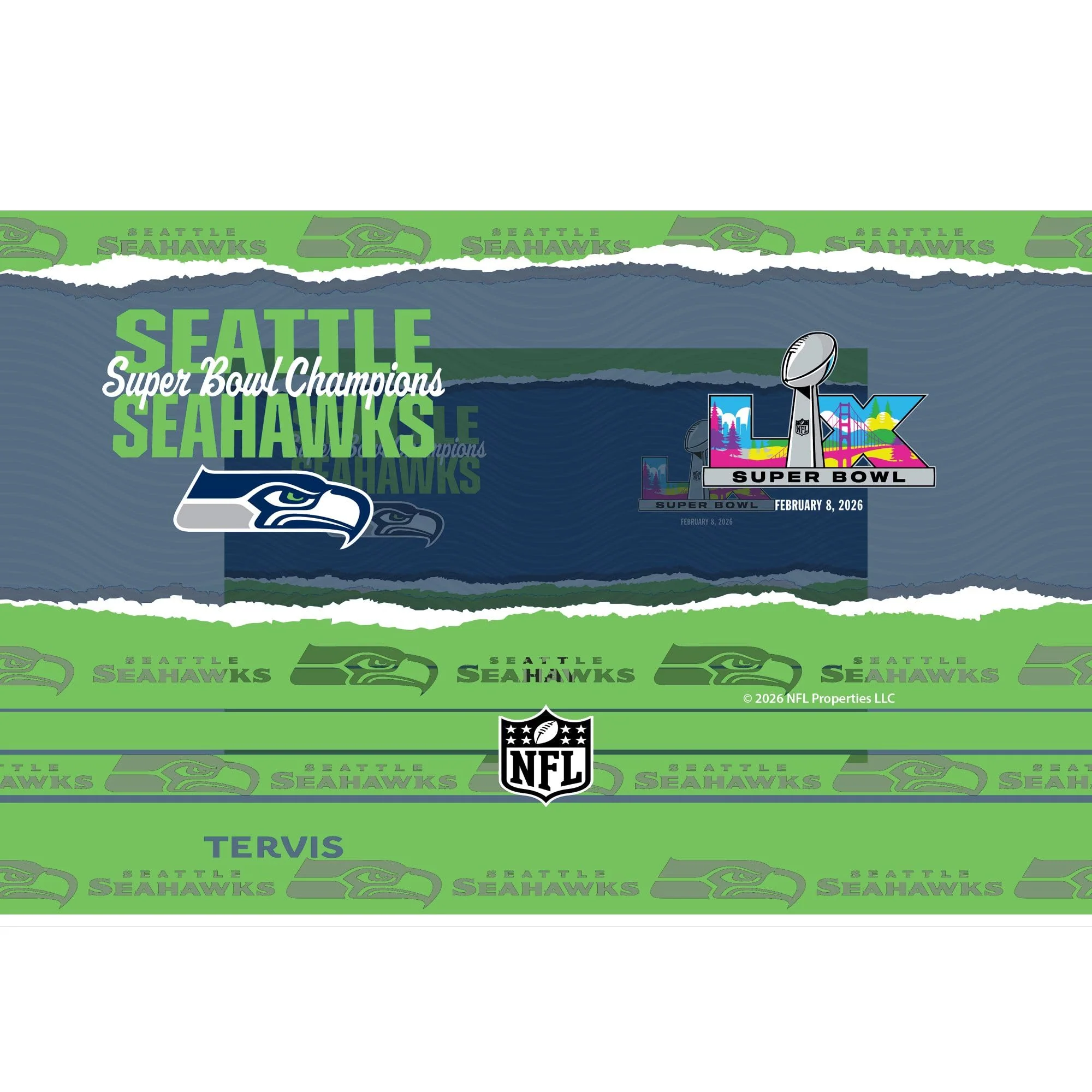 Tervis Traveler NFL® Seattle Seahawks - Super Bowl LX Champions Made in USA Double Walled Insulated Tumbler Travel Cup Keeps Drinks Cold & Hot, - Image 2