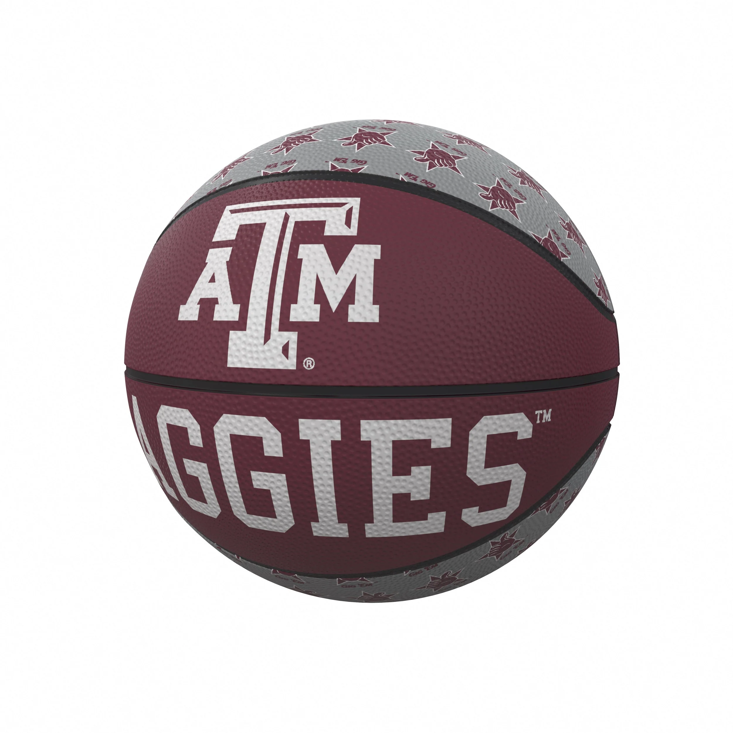 Texas A&M Repeating Logo Mini-Size Rubber Basketball