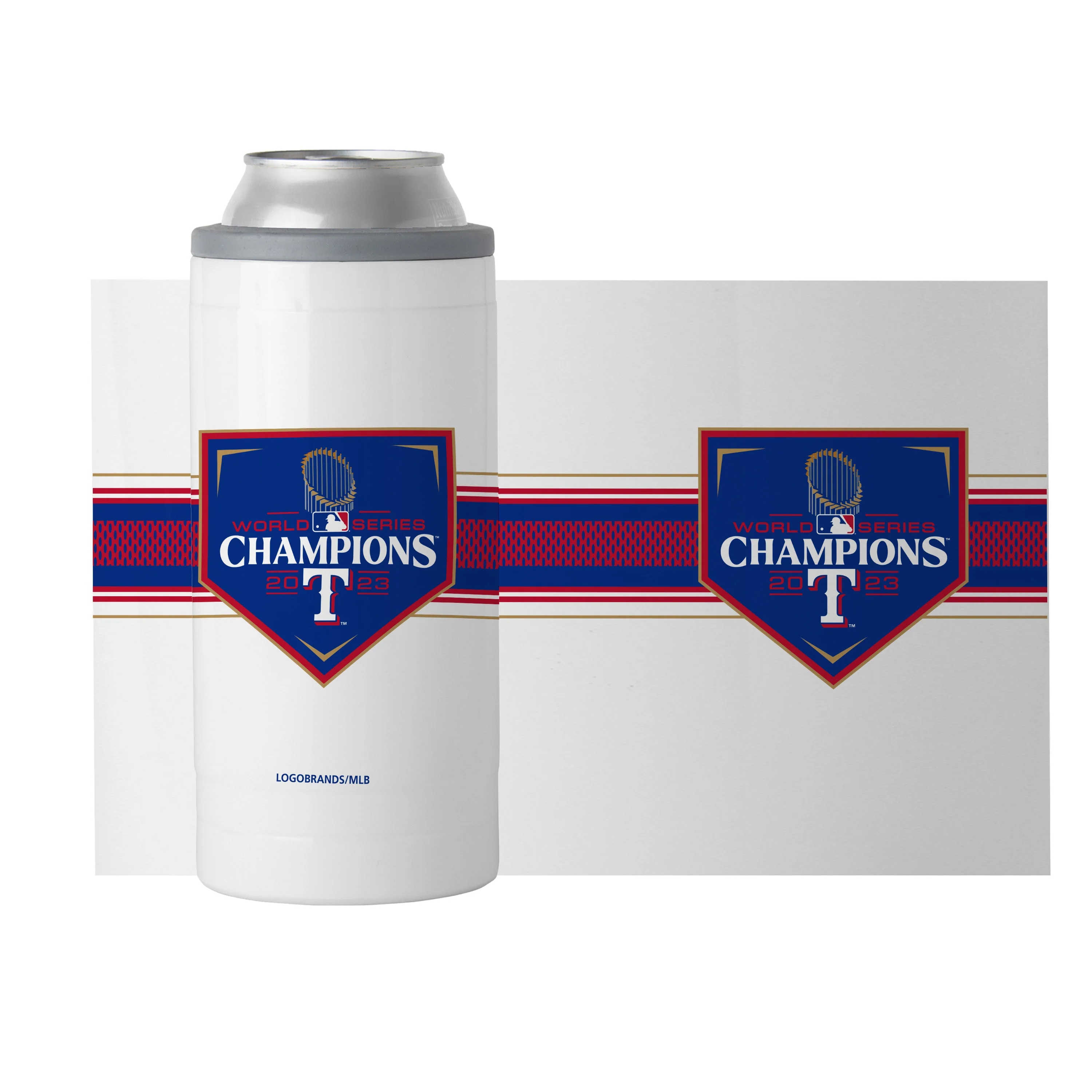 Texas Rangers 12oz 2023 World Series Champions Slim Can Coolie - Image 2