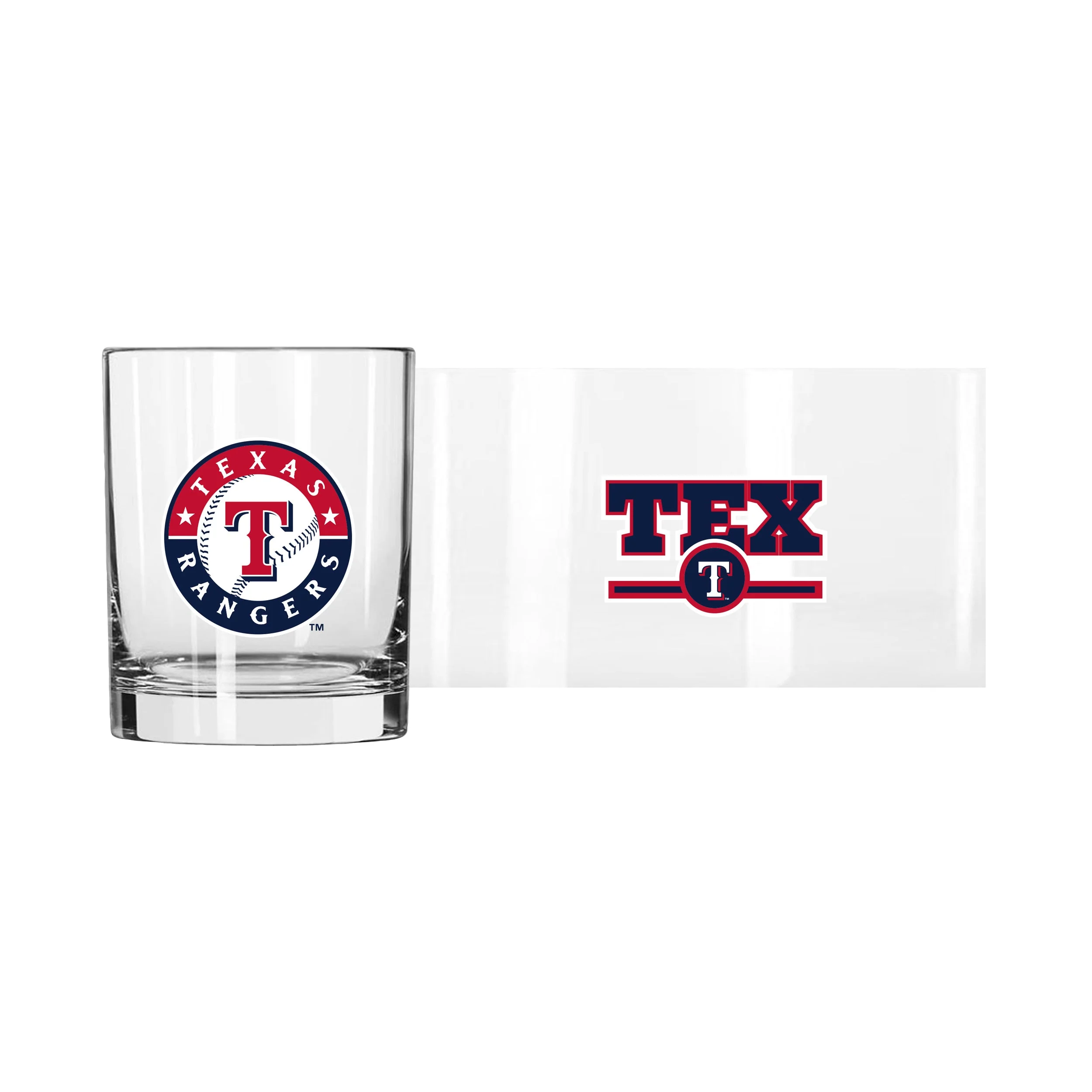 Texas Rangers 14oz Letterman Rocks Glass - Image 2