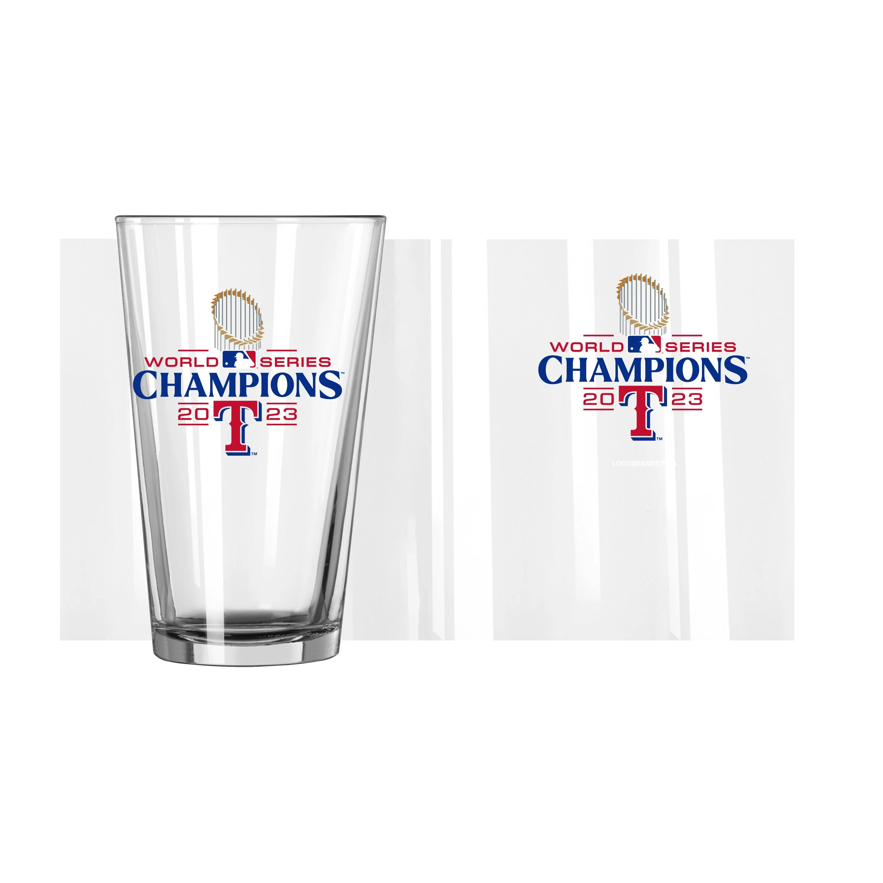 Texas Rangers 16oz 2023 World Series Champions Pint Glass - Image 2