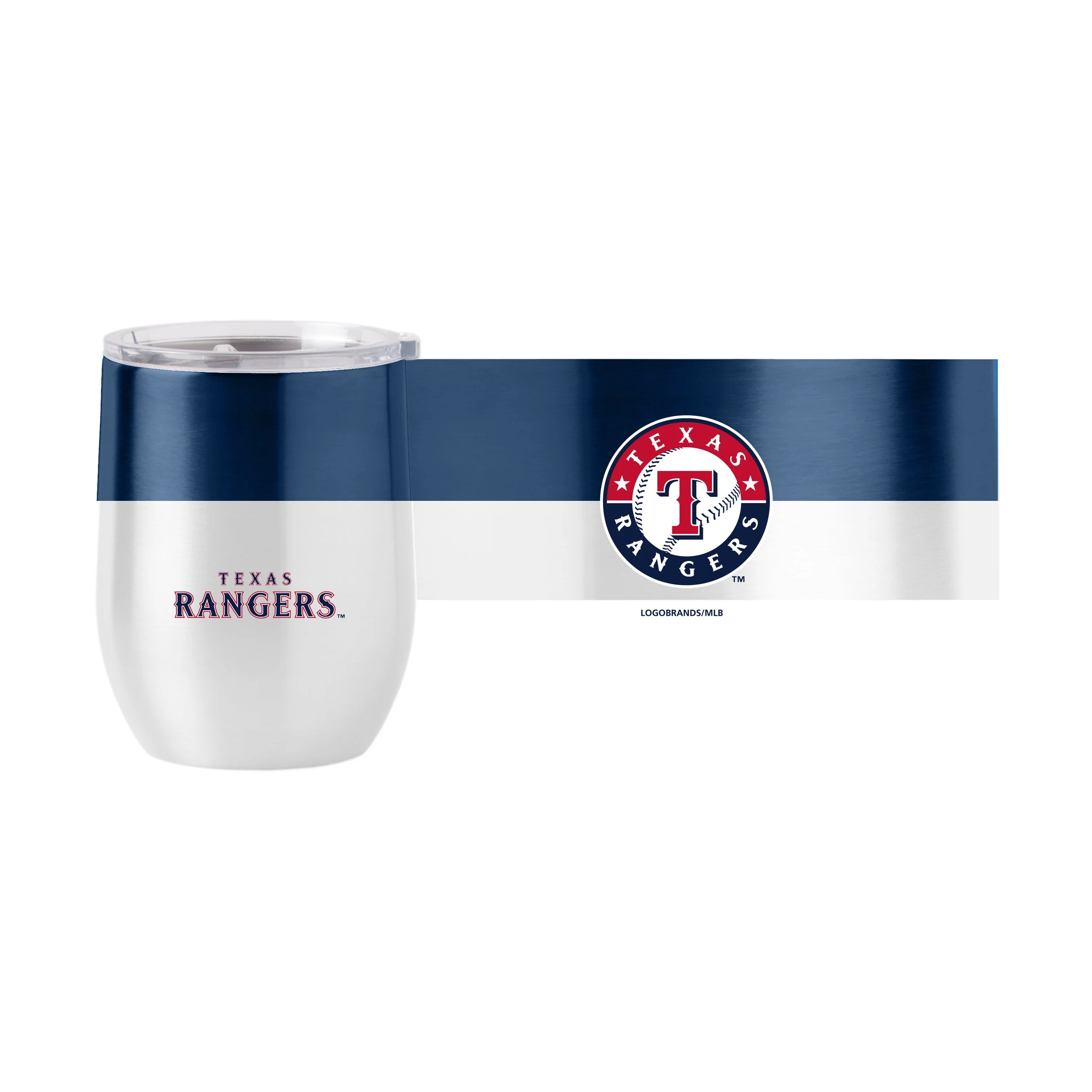 Texas Rangers 16oz Colorblock Stainless Curved Beverage - Image 2