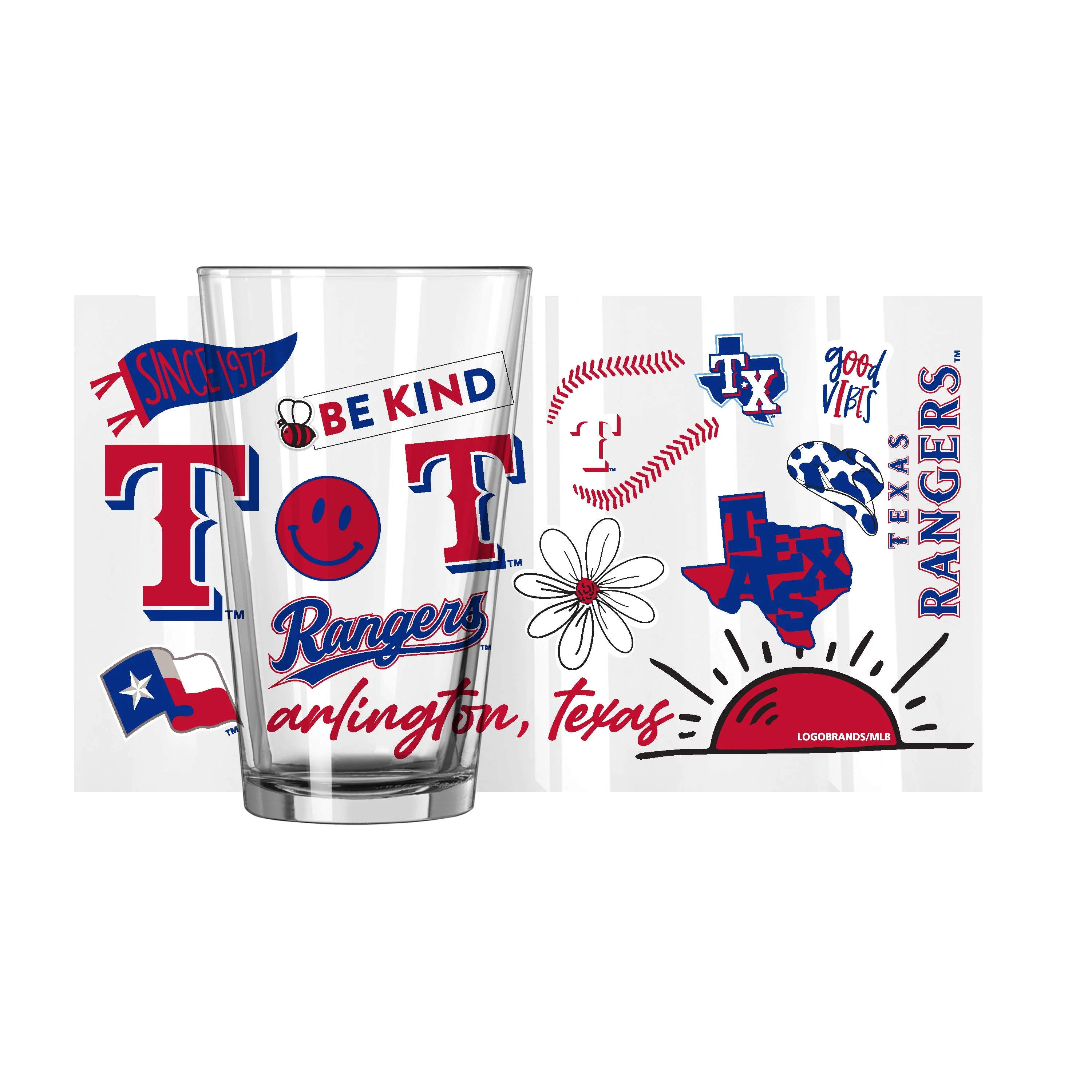Texas Rangers 16oz Native Pint Glass - Image 2